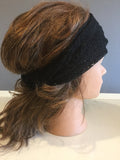 Black Women Girl Bandana Lace Headband Head Wrap Wide Accessory
