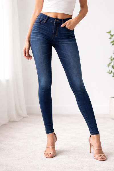Flying Monkey 3D Resin Dark Wash Skinny Jeans
