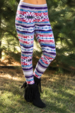 Abstract Ethnic Aztec Print Leggings
