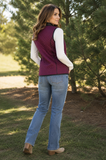 Plum and Black Quilted Outerwear Vest