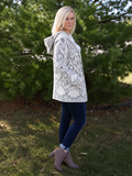 Gray and Cream Aztec Two Tone Cardigan