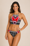 Ethnic Style Halter Bikini Set