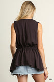 Sleeveless Vest with Tie