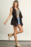 Sleeveless Vest with Tie