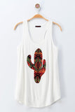 Aztec Cactus Jersey Tank Top