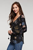 Floral Printed Peasant Top