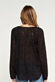 Black Eyelet Embroidered Top