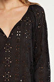 Black Eyelet Embroidered Top
