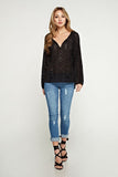 Black Eyelet Embroidered Top