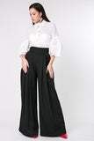Black High Waisted Wide Leg Trousers