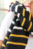 Black Multi Stripe Oblong Scarf