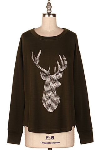 Tweed Deer Sweatshirt