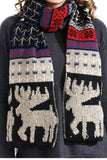 Moose Fair Isle Nordic Knit Scarf