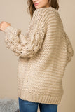 Bubble Sleeve Cardigan Sweater
