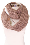 CC Chunky knit Sherpa Fur Infinity Scarf