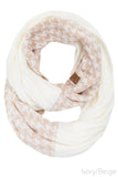 CC Knitted Houndstooth Ribbed Infinity Scarf