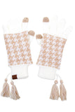 CC Knitted Houndstooth Double Gloves