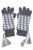 CC Knitted Houndstooth Double Gloves