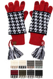 CC Knitted Houndstooth Double Gloves