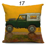 Cartoon Dogs Driving Vintage Cars Pillow Cover