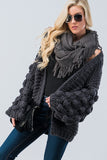 Bubble Sleeve Cardigan Sweater