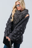 Bubble Sleeve Cardigan Sweater
