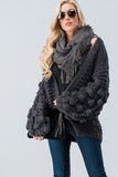 Bubble Sleeve Cardigan Sweater