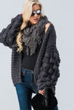 Bubble Sleeve Cardigan Sweater