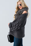 Bubble Sleeve Cardigan Sweater