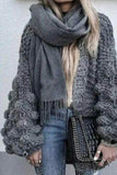 Bubble Sleeve Cardigan Sweater