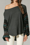 Thermal Aztec Sleeve Top