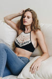 Crochet Lace High Neck Bralette