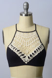 Crochet Lace High Neck Bralette