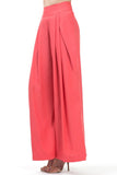 Coral High Waisted Wide Leg Trousers