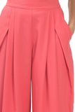 Coral High Waisted Wide Leg Trousers
