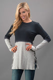 Ombre Side Lace-Up Top