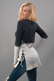 Ombre Side Lace-Up Top