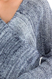 Denim Blue Drape Knit Sweater