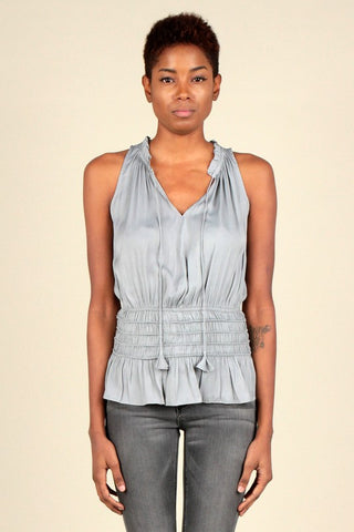 Sleeveless Elastic Waist Top