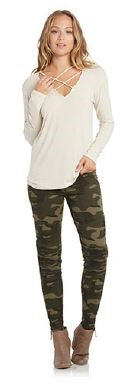 Elan Camo Moto Jeggings