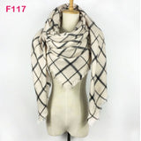 Off White and Black Windowpane Plaid Oversized Blanket Scarf