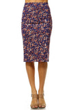 Floral Print Pencil Skirt