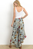 Split Front Floral Pants