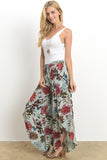 Split Front Floral Pants