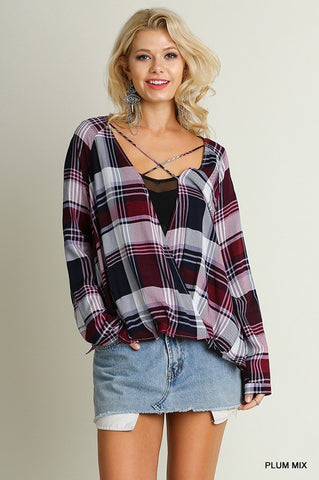 Plum Print Strappy Top