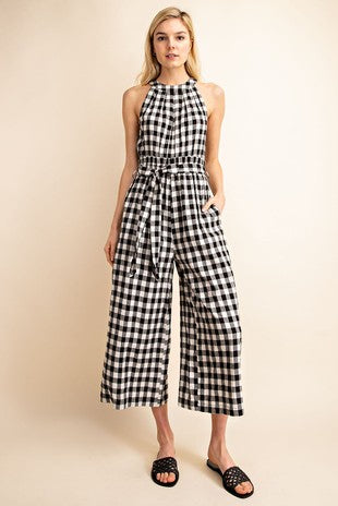 Gingham Halter Jumpsuit