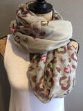 Leopard Scarf - Gray