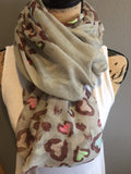 Leopard Scarf - Gray