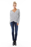 Gray Drape Knit Sweater