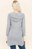 Waffle Hoodie with Lace Cuff